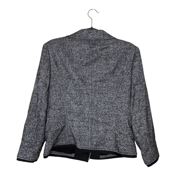 Per Se By Carlisle Wool Blend Tweed Blazer Jacket Women's 12 Black/Gray - Picture 10 of 10